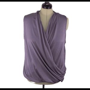 A New Day 2X lavender purple faux wrap blouse